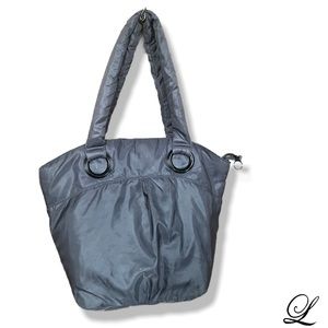 Gray Puffer Tote Bag Zip Shoulder Bag Bath Bodywork’s